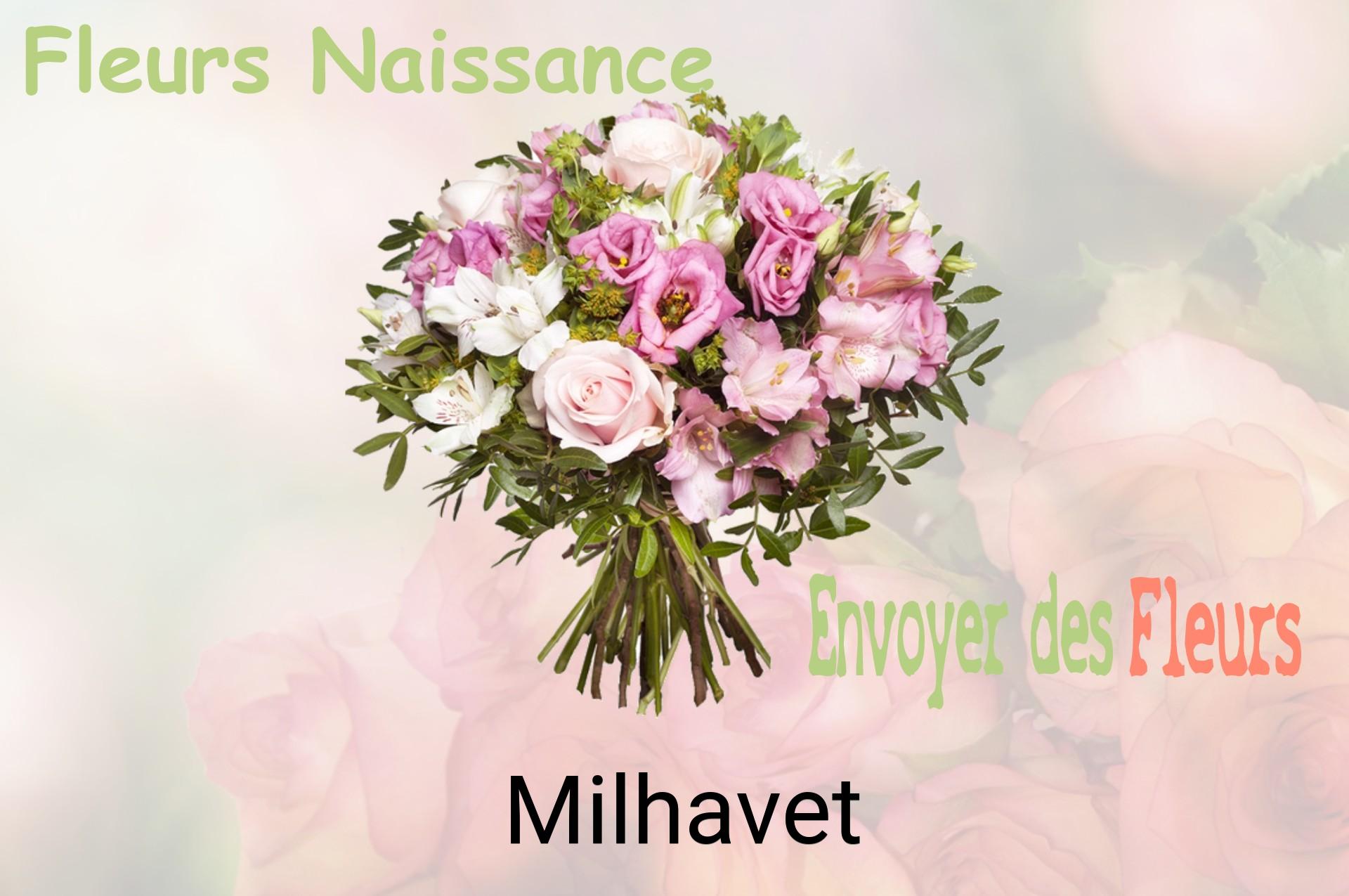 Bouquet de fleurs de naissance livré à Milhavet